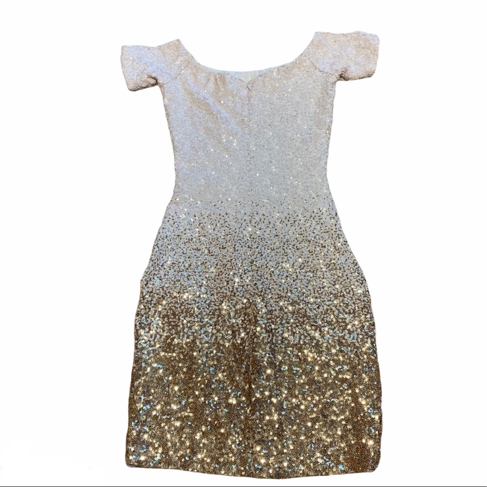 Dress The Population Ombré White & Gold Dress - Picture 6 of 7